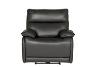 Turin Genuine Leather Grey Electric Power Recliner Armchair