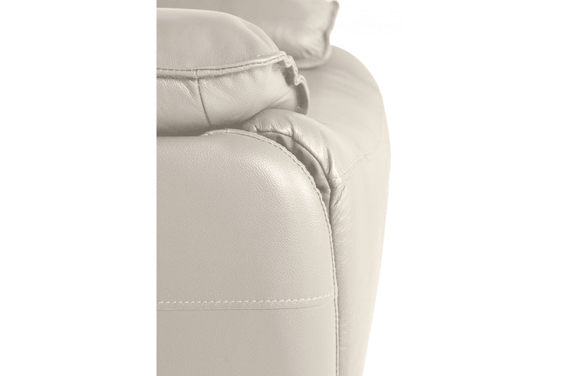 Turin Genuine Leather Chalk Electric Power Recliner Armchair - Furniture Instore