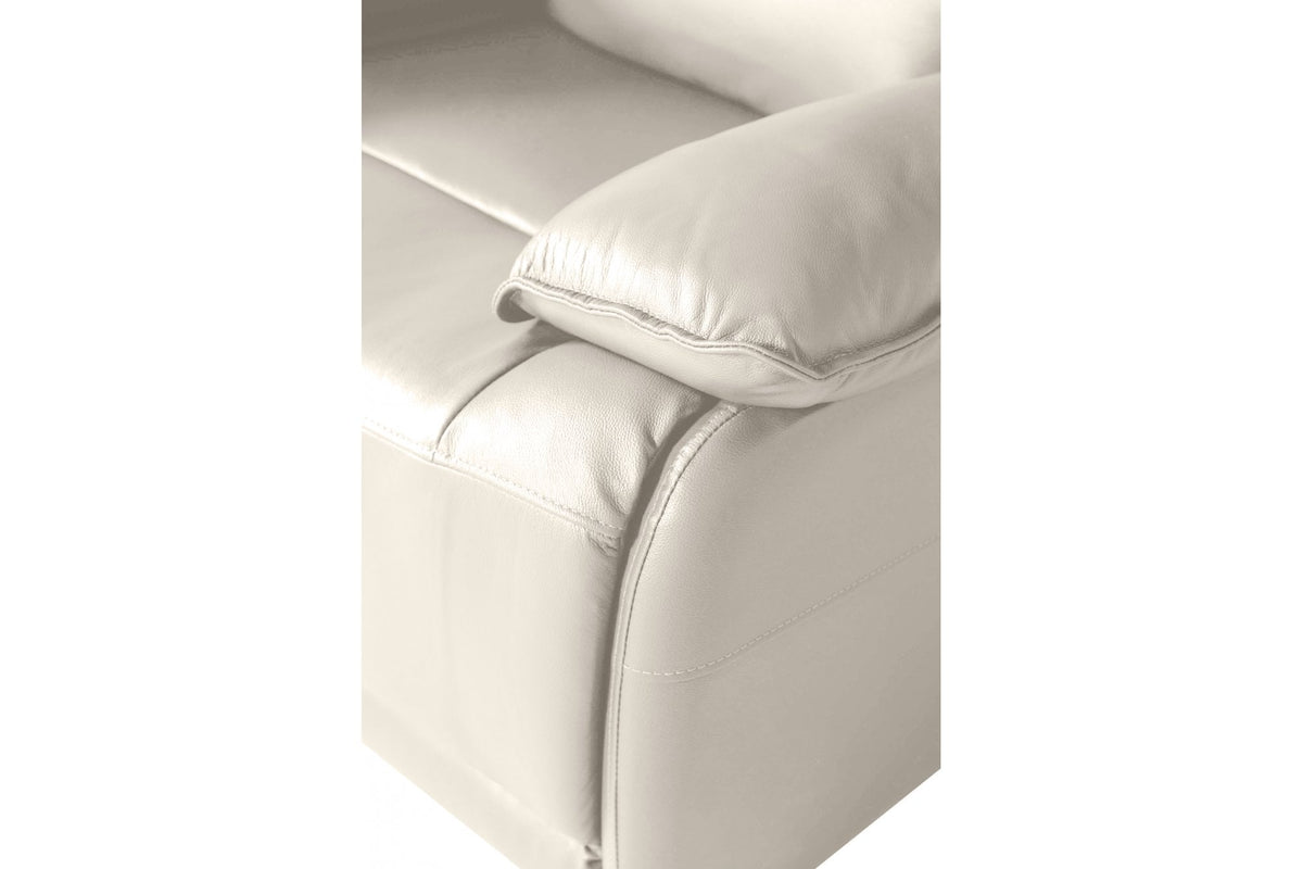 Turin Genuine Leather Chalk Electric Power Recliner 2 Seater Sofa - Furniture Instore