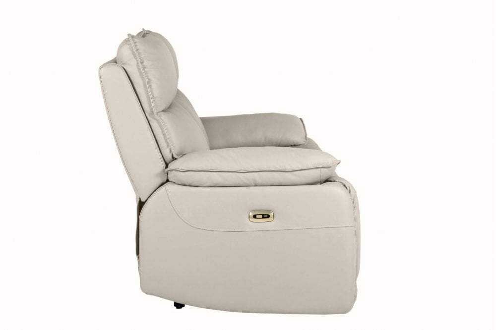 Turin Genuine Leather Chalk Electric Power Recliner 2 Seater Sofa - Furniture Instore