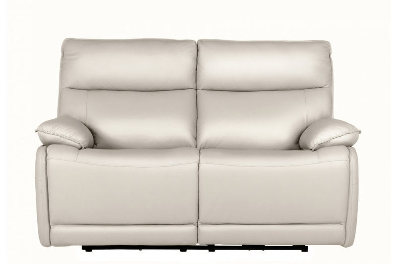 Turin Genuine Leather Chalk Electric Power Recliner 2 Seater Sofa - Furniture Instore