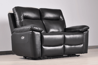 Amarien Genuine Leather Black Electric Power Recliner 2 Seater - Furniture Instore