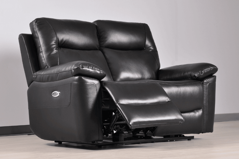 Amarien Genuine Leather Black Electric Power Recliner 2 Seater - Furniture Instore