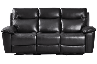 Amarien Genuine Leather Black Electric Recliner 3 Seater