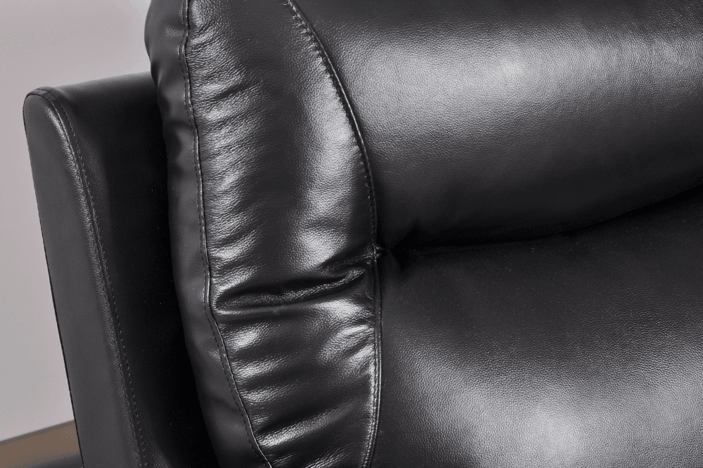 Amarien Genuine Leather Black Electric Power Recliner 3 Seater - Furniture Instore