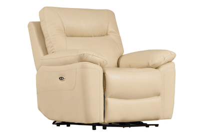 Amarien Genuine Leather Cream Electric Recliner Armchair