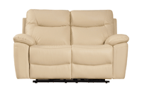 Amarien Genuine Leather Cream Electric Recliner 2 Seater