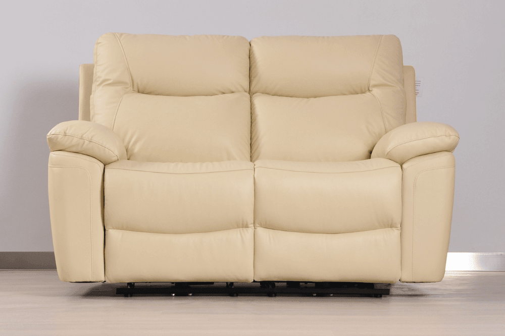Amarien Genuine Leather Cream Electric Power Recliner 2 Seater - Furniture Instore