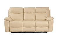 Amarien Genuine Leather Cream Electric Recliner 3 Seater