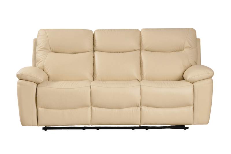 Amarien Genuine Leather Cream Electric Power Recliner 3 Seater - Furniture Instore