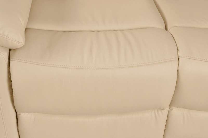 Amarien Genuine Leather Cream Electric Power Recliner 3 Seater - Furniture Instore