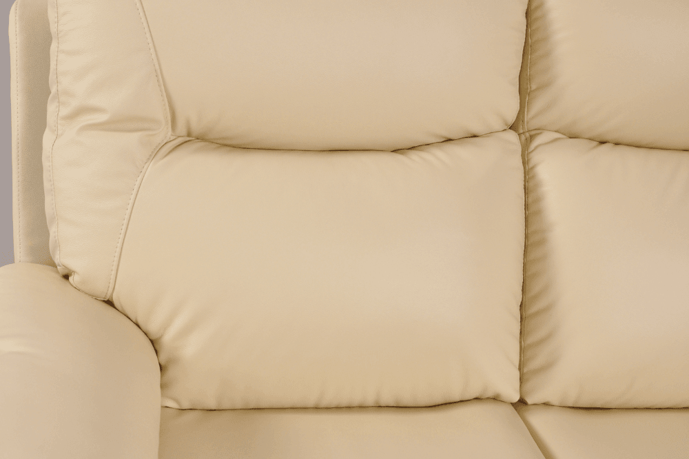 Amarien Genuine Leather Cream Electric Power Recliner 3 Seater - Furniture Instore