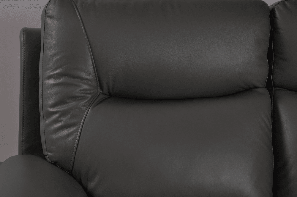 Amarien Genuine Leather Grey Electric Power Recliner Armchair - Furniture Instore