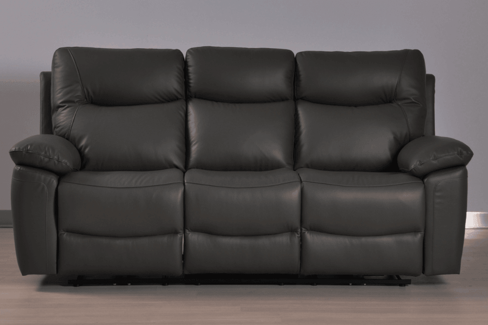 Amarien Genuine Leather Grey Electric Power Recliner 3 Seater - Furniture Instore
