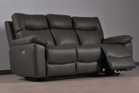 Amarien Genuine Leather Grey Electric Power Recliner 3 Seater - Furniture Instore