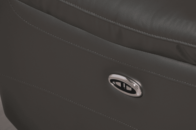 Amarien Genuine Leather Grey Electric Power Recliner 3 Seater - Furniture Instore
