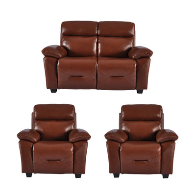 Rivello Genuine Leather Tan 2+1+1 Seater Sofa Set