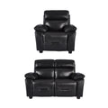 Rivello Genuine Leather Black 2+1 Seater Sofa Set