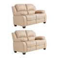 Valerie Cream Leather Modern 2+2 Seater Sofa Set