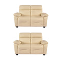 Rivello Genuine Leather Cream 2+2 Seater Sofa Set