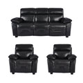 Rivello Genuine Leather Black 3+1+1 Seater Sofa Set