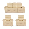 Rivello Genuine Leather Cream 3+1+1 Seater Sofa Set