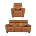 Rivello Genuine Leather Caramel 3+1 Seater Sofa Set