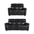 Rivello Genuine Leather Black 3+2 Seater Sofa Set