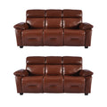 Rivello Genuine Leather Tan 3+3 Seater Sofa Set