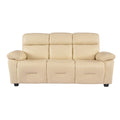 Rivello Genuine Leather Cream 3 Seater Sofa