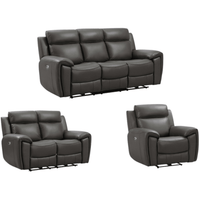 Annecy Leather Grey Electric Recliner 3+2+1 Seater Sofa Set