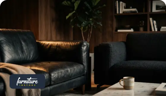 Black Leather Sofa vs Black Fabric Sofa