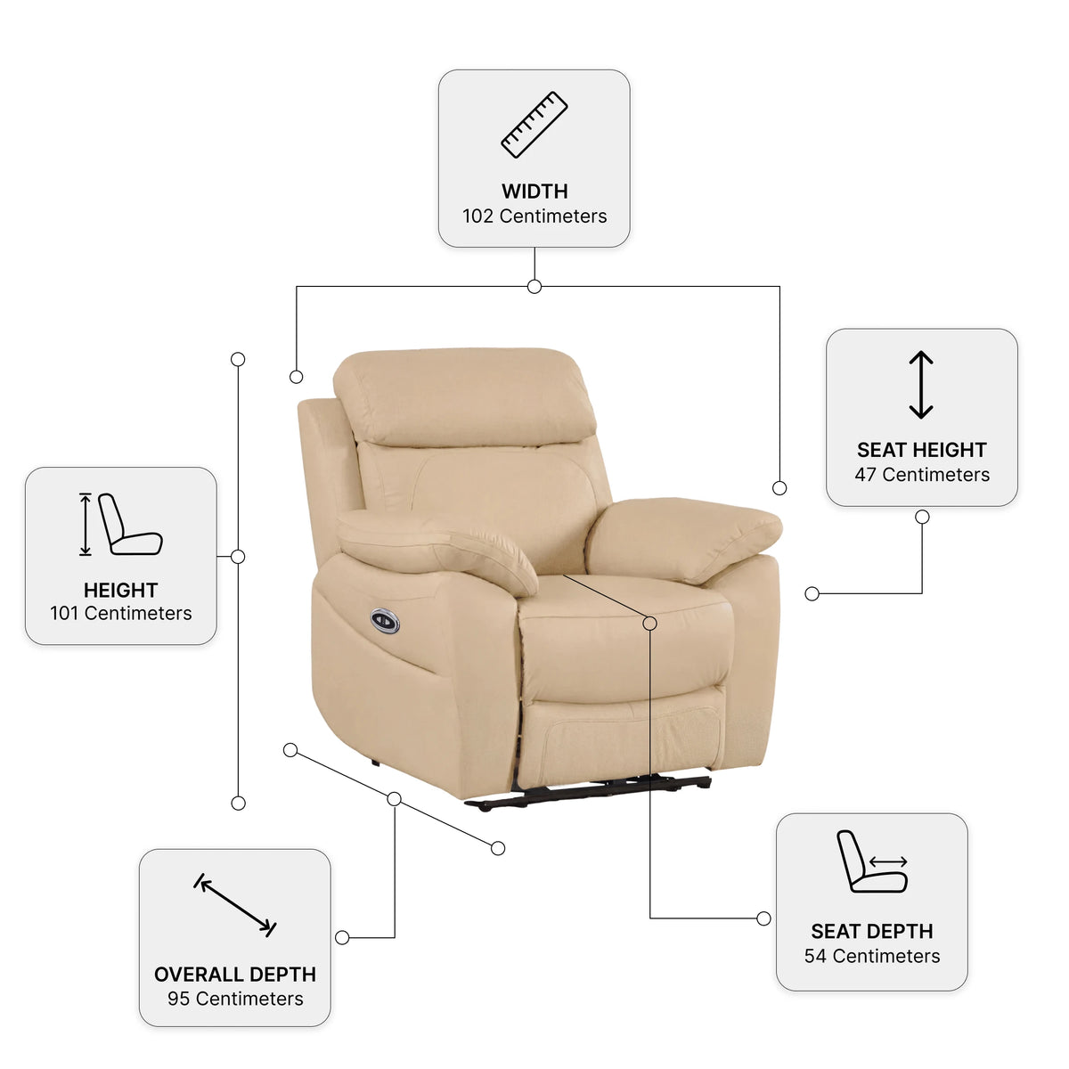 Electric Recliner 3+2+1 Seater Sofa Set
