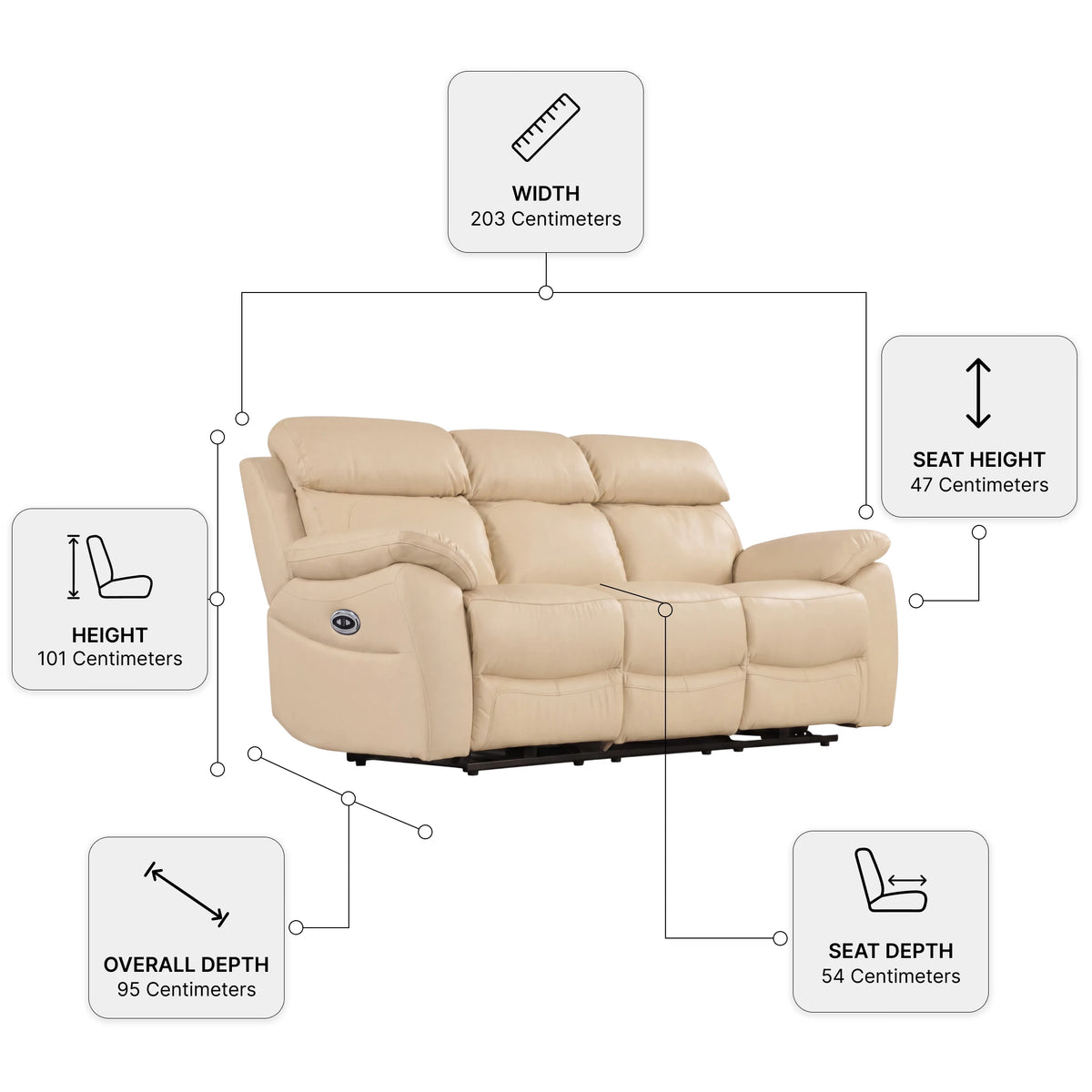 Electric Recliner 3+1 Seater Sofa Set
