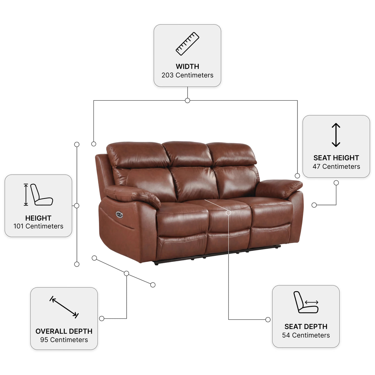 Electric Recliner 3+1+1 Seater Sofa Set