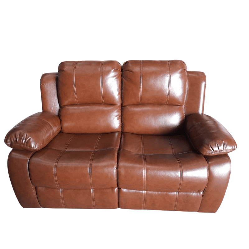 Outlet Valencia Tan Leather Manual Recliner 3+2 Seater Sofa - view 2 - Furniture Instore