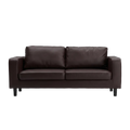 Box Brown Leather 3 Seater Sofa