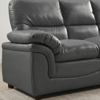 Luxury Grey Leather 3 Seater