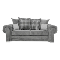Verona Scatter Grey Fabric 3 Seater Sofa