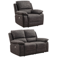 Maple Grey Suede Electric Recliner 2+1 Sofa Set