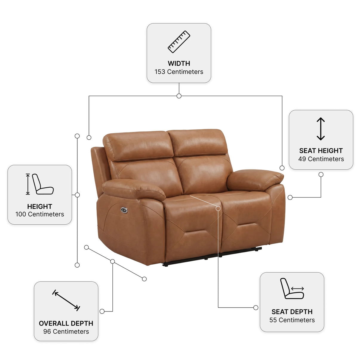 Renato 2+2 Seater Sofa Set Measurement