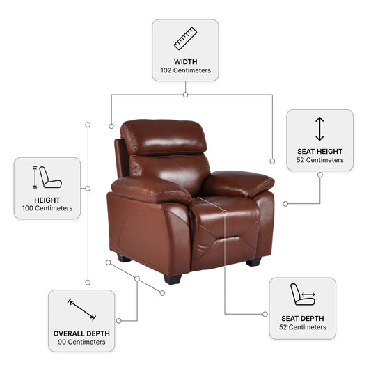 Rivello Genuine Leather Tan 2+1 Seater Sofa Set