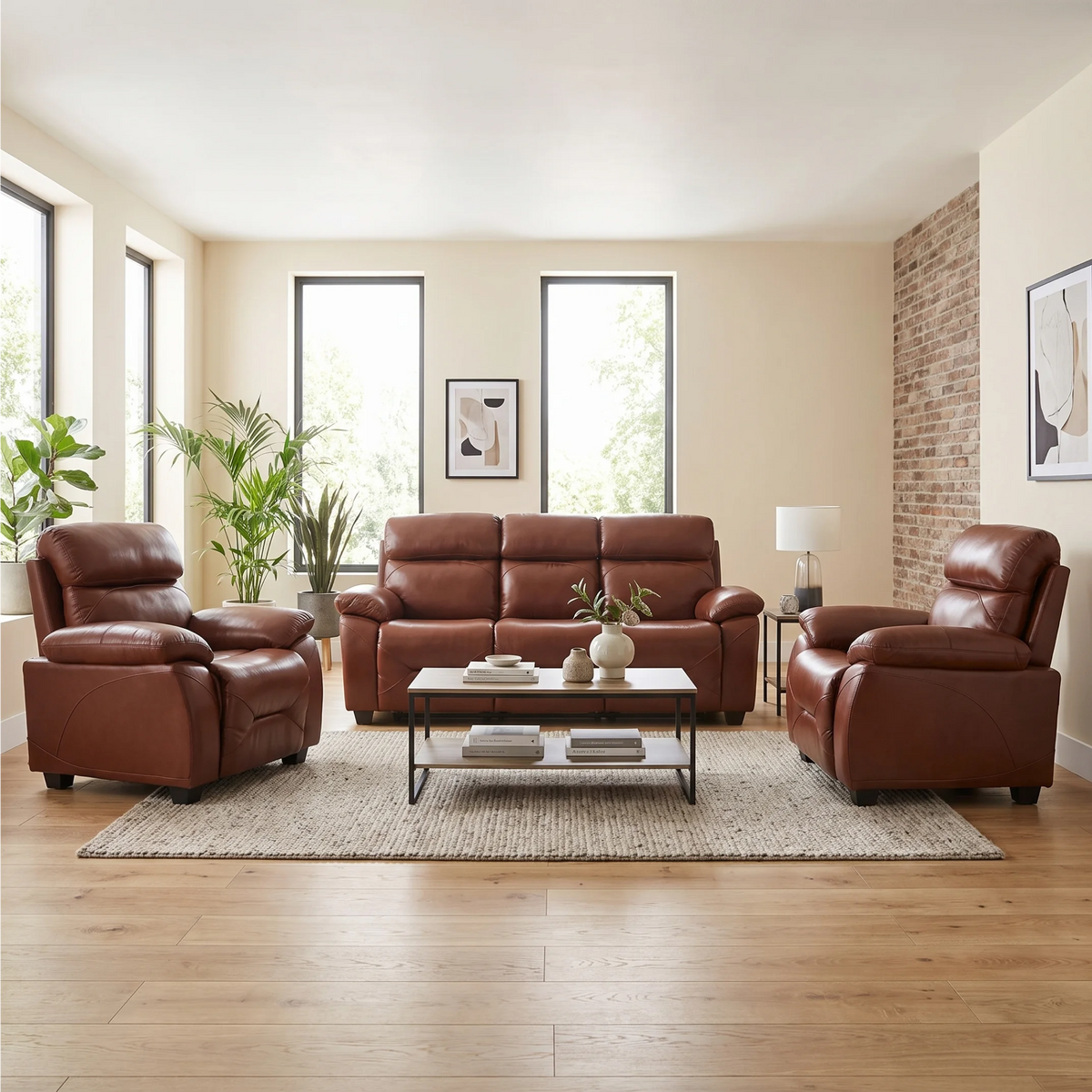 Rivello Tan 3+1+1 Seater Sofa