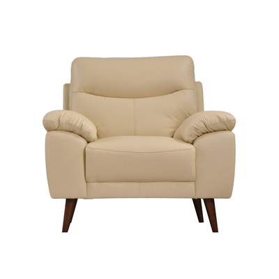 Vantage Genuine Leather Cream Armchair
