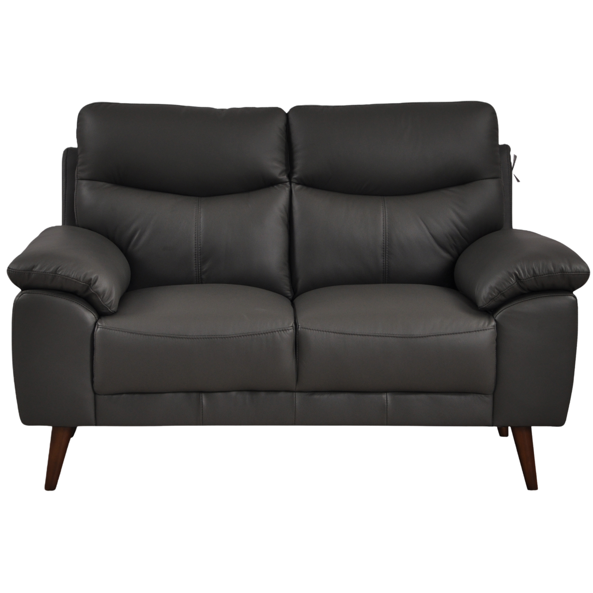 Vantage Grey 2-Seater Sofa, Front View on White Background, Modern Minimal Design