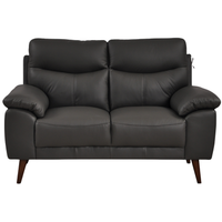 Vantage Genuine Leather Grey 2 Seater Sofa