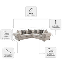 Verona Fabric Scatter Back Cream Measurement