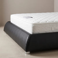 Horace Black Leather Double Bed