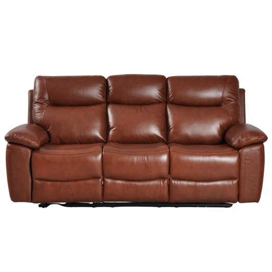Brown leather sofa on a white background