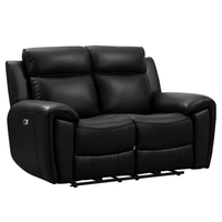 Annecy Genuine Leather Black Electric Recliner 2 Seater Sofa